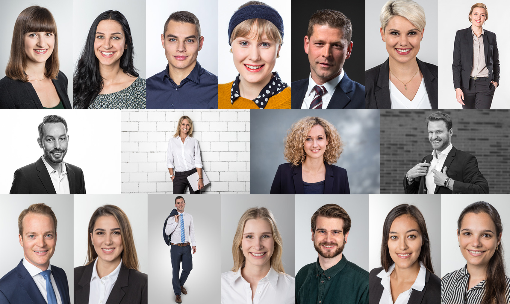 Auswahl von Bewerbungsfotos aus dem Fotostudio in Luzern
